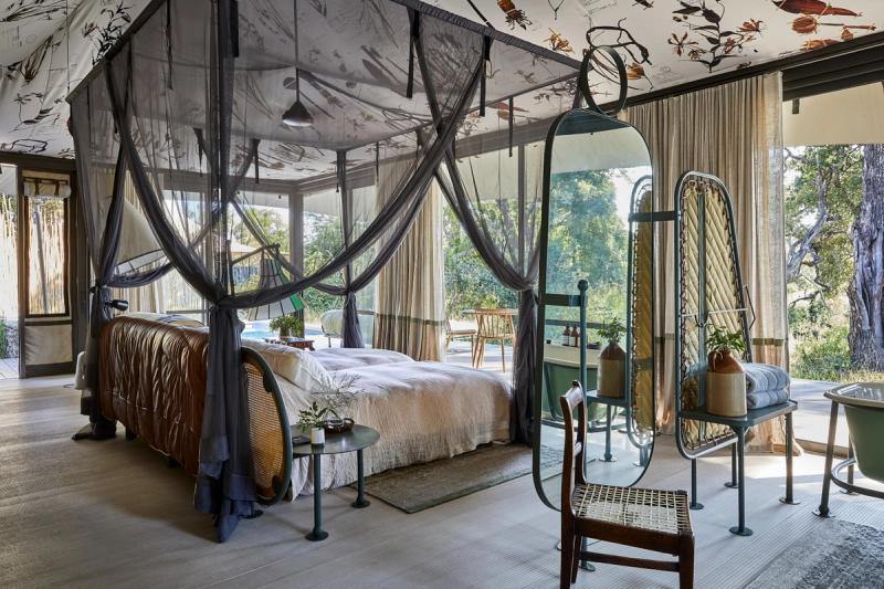Interior of one of the luxury tented suites