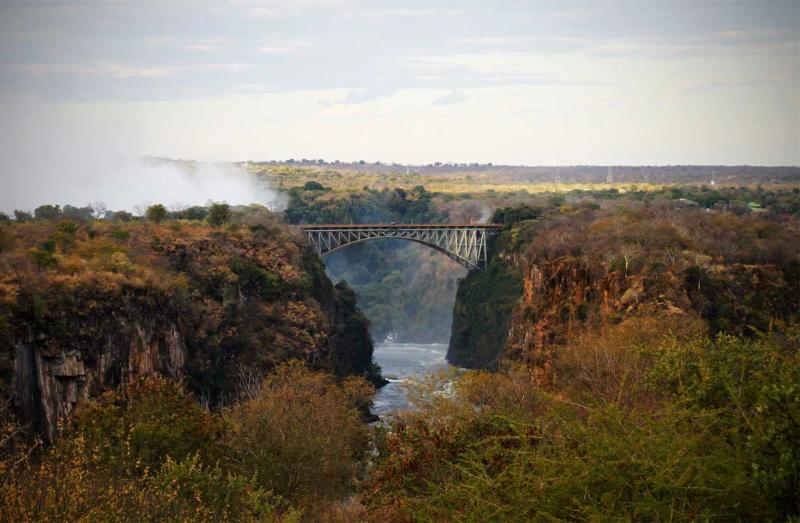 The view from the Victoria Falls Hotel
