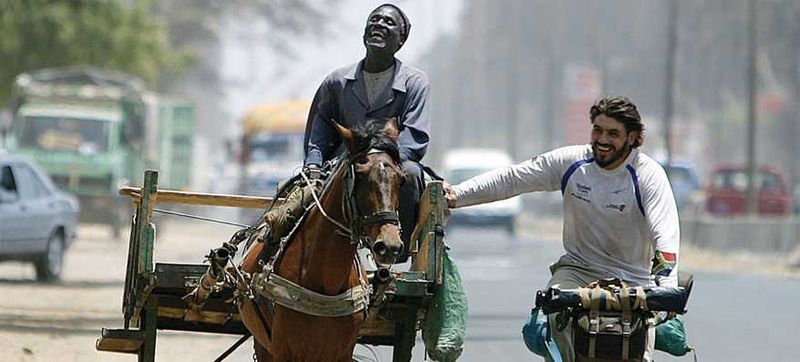 Riaan Manser fighting his way around Africa on his Bicycle