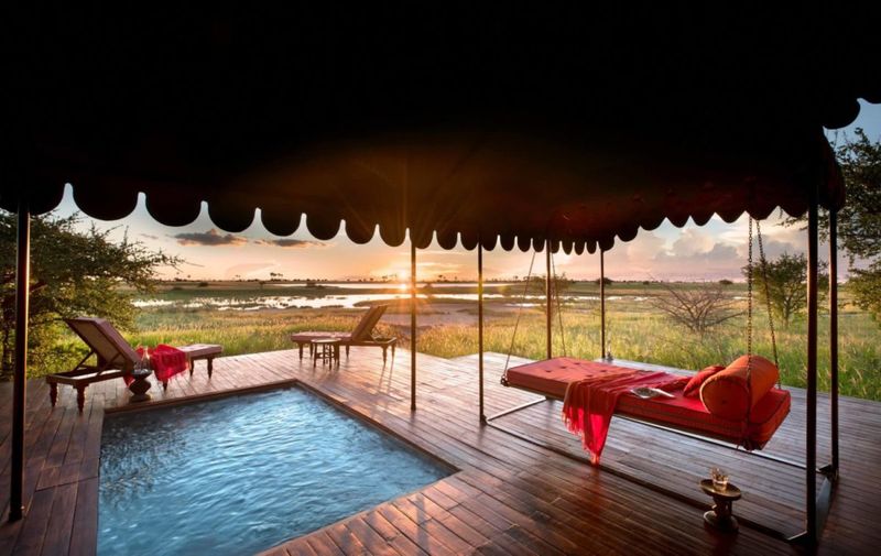 Private lunge pool with a view from Jack's Camp in the Makgadikgadi Pans