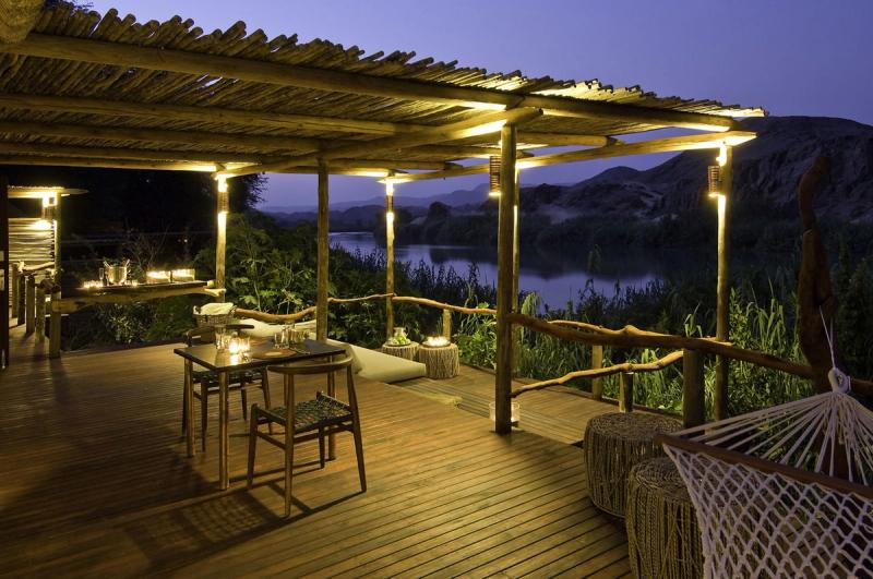 Serra Cafema room tent exteriors, Kunene River, Namibia