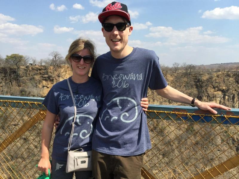 Jen and Scott in Victoria Falls