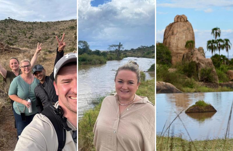 Travellers on a safari in northern Kenya