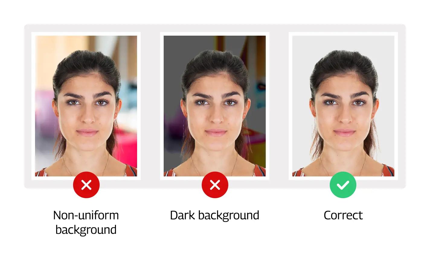 Examples of rejected and accepted UK passport photos 2026