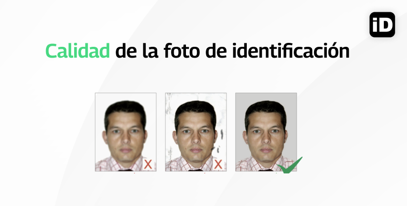 De izquierda a derecha: 1. imagen borrosa, 2. muy poco contraste, 3. buena foto de identificación De izquierda a derecha: 1. imagen borrosa, 2. muy poco contraste, 3. buena foto de identificación