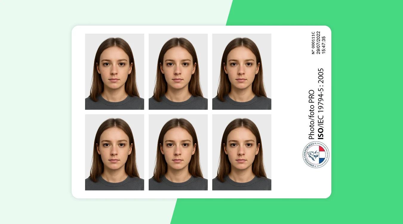 Planche de 6 photos officielles conformes carte vitale