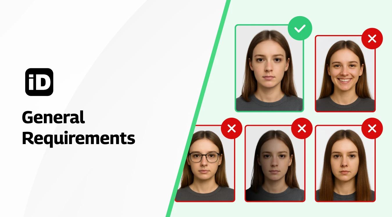 UK driving licence photo General Requirements dimensions