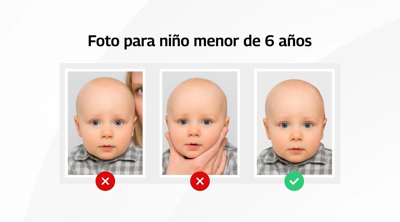 Foto de identidad para niño menor de 6 años