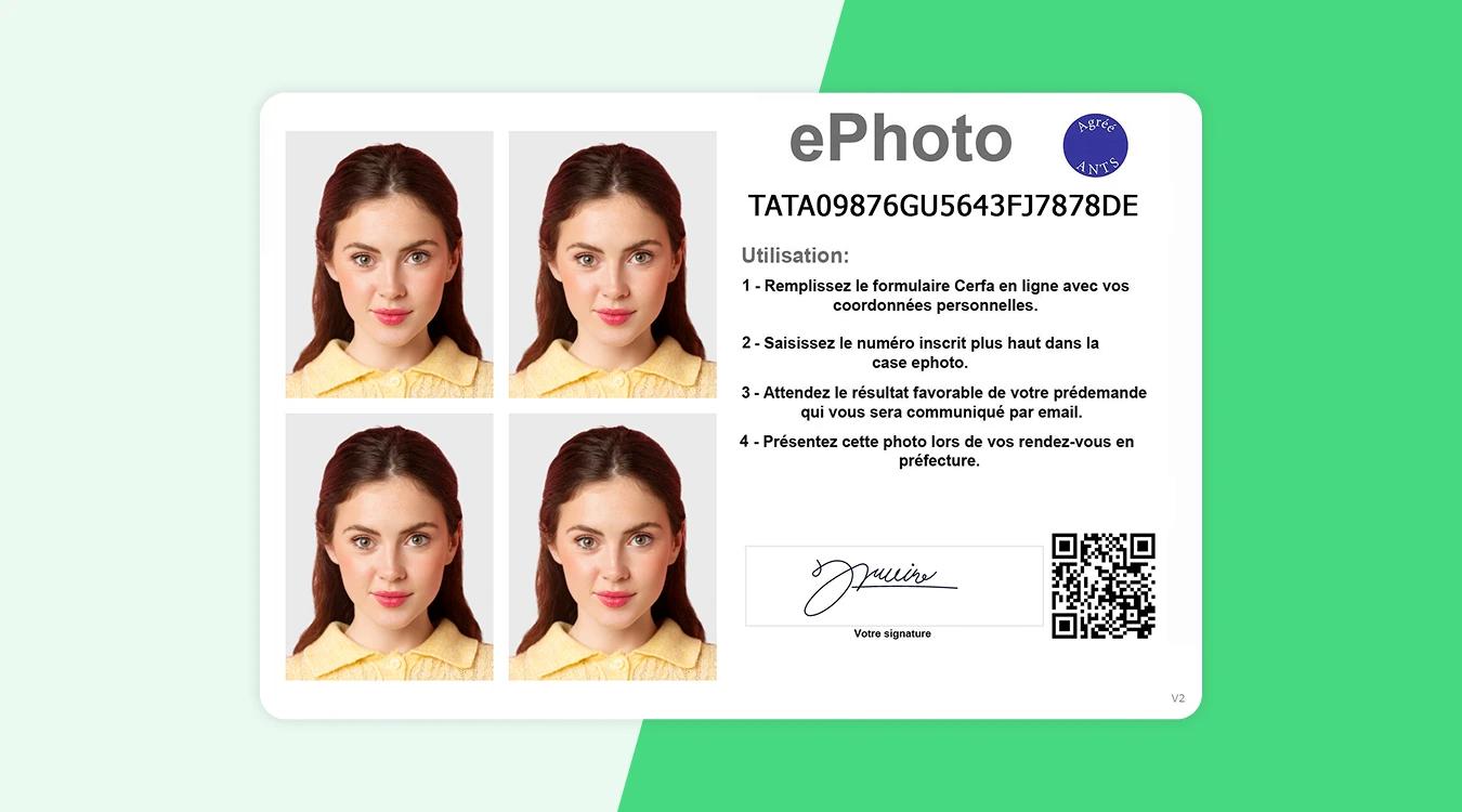 Ephoto Number Photo d’identité avec un numéro e-photo titre de séjour au prix le plus ...