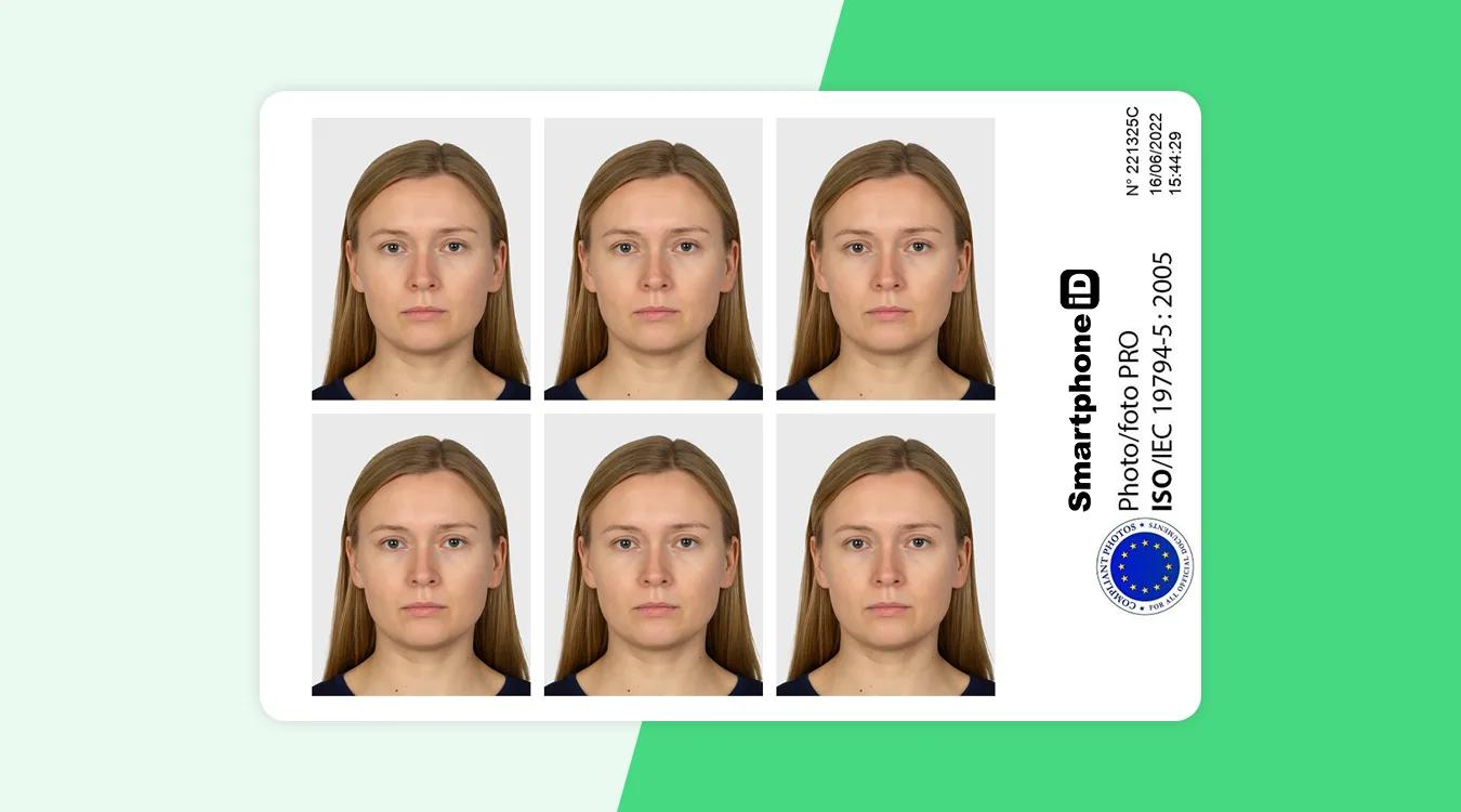 Fototemplate van 6 officiële pasfoto’s
