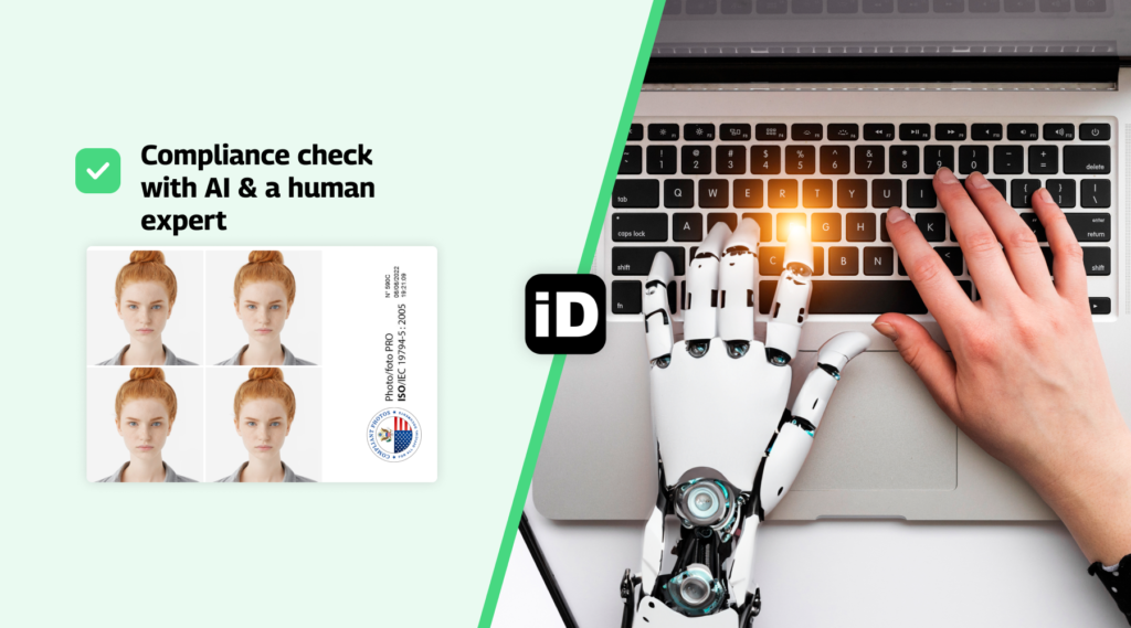 Compliance check with AI a human expert for US digital passport photo 1024x569