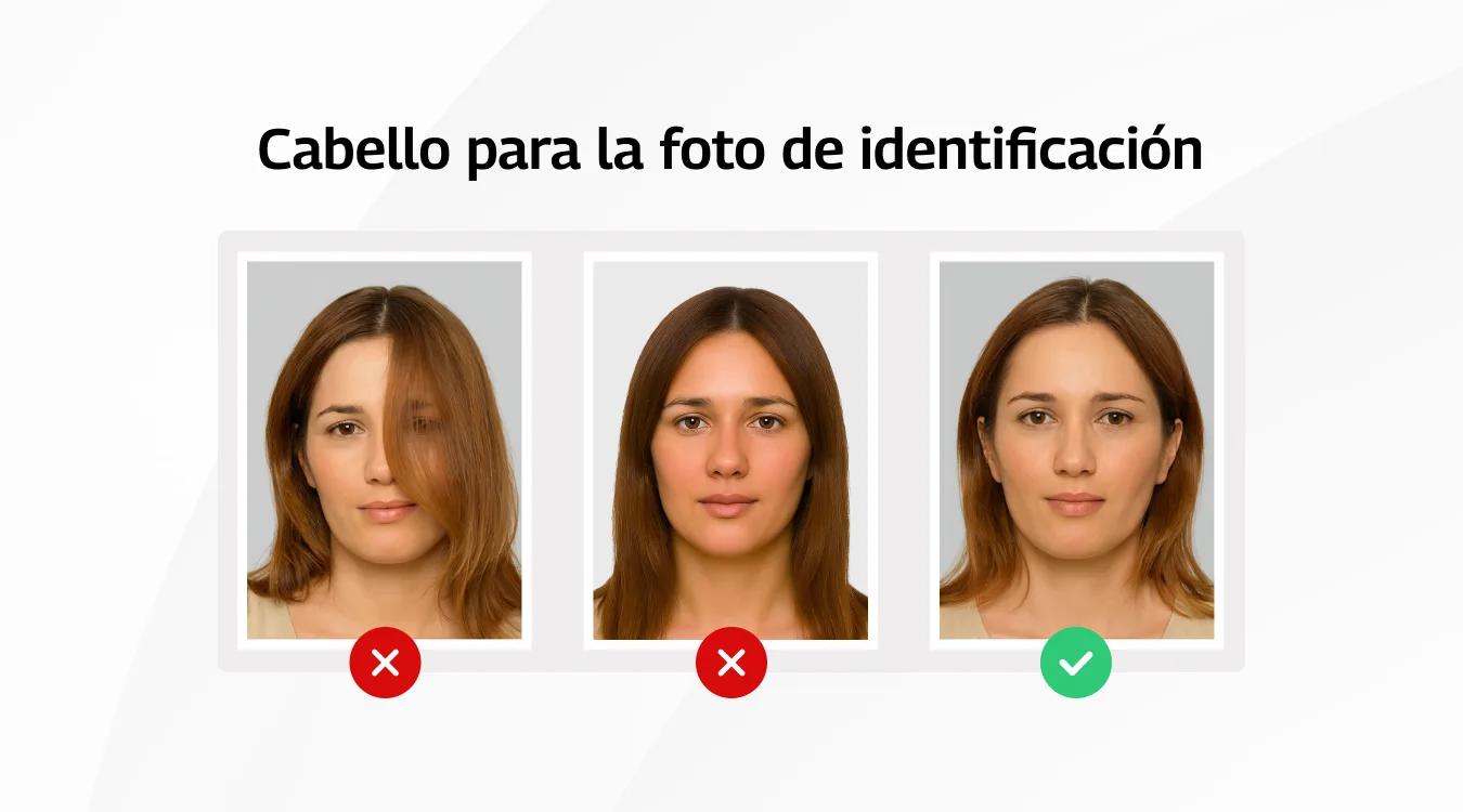 Cabello en foto de identificacion