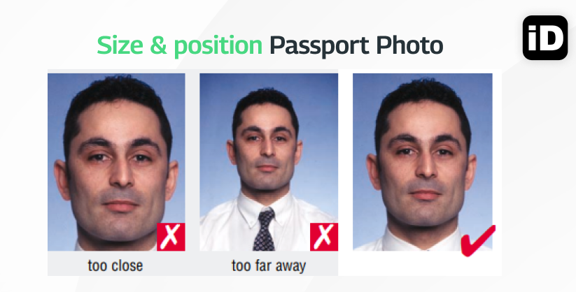 Size position accepted rejected UK Passport Photo