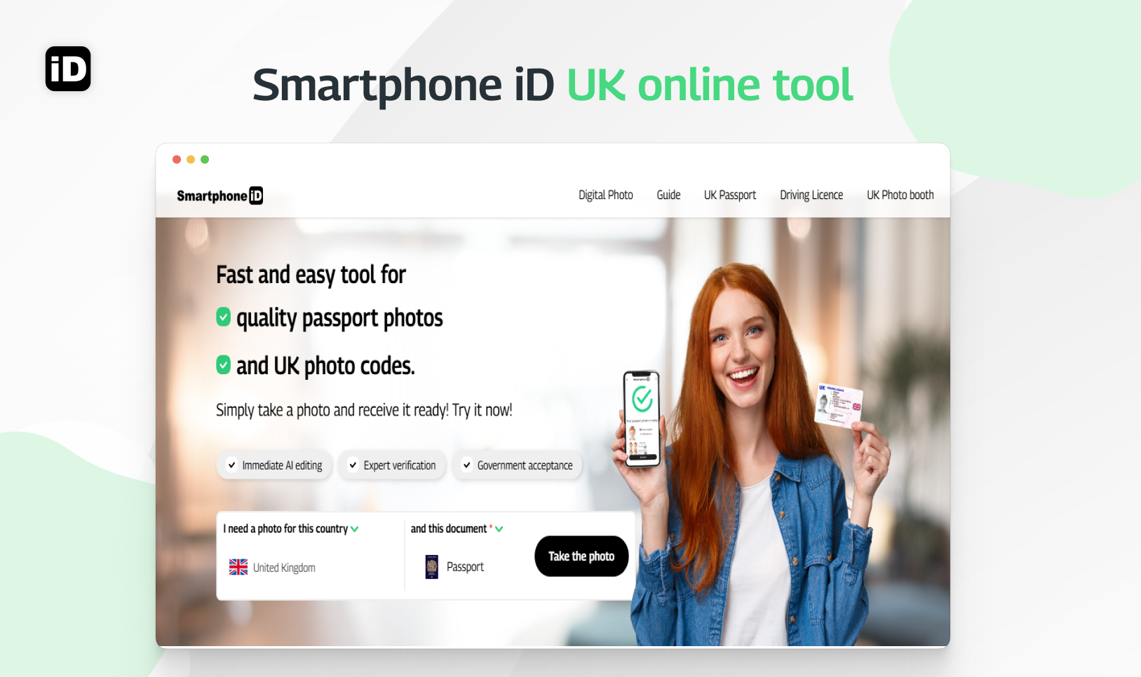 Smartphone iD UK online tool