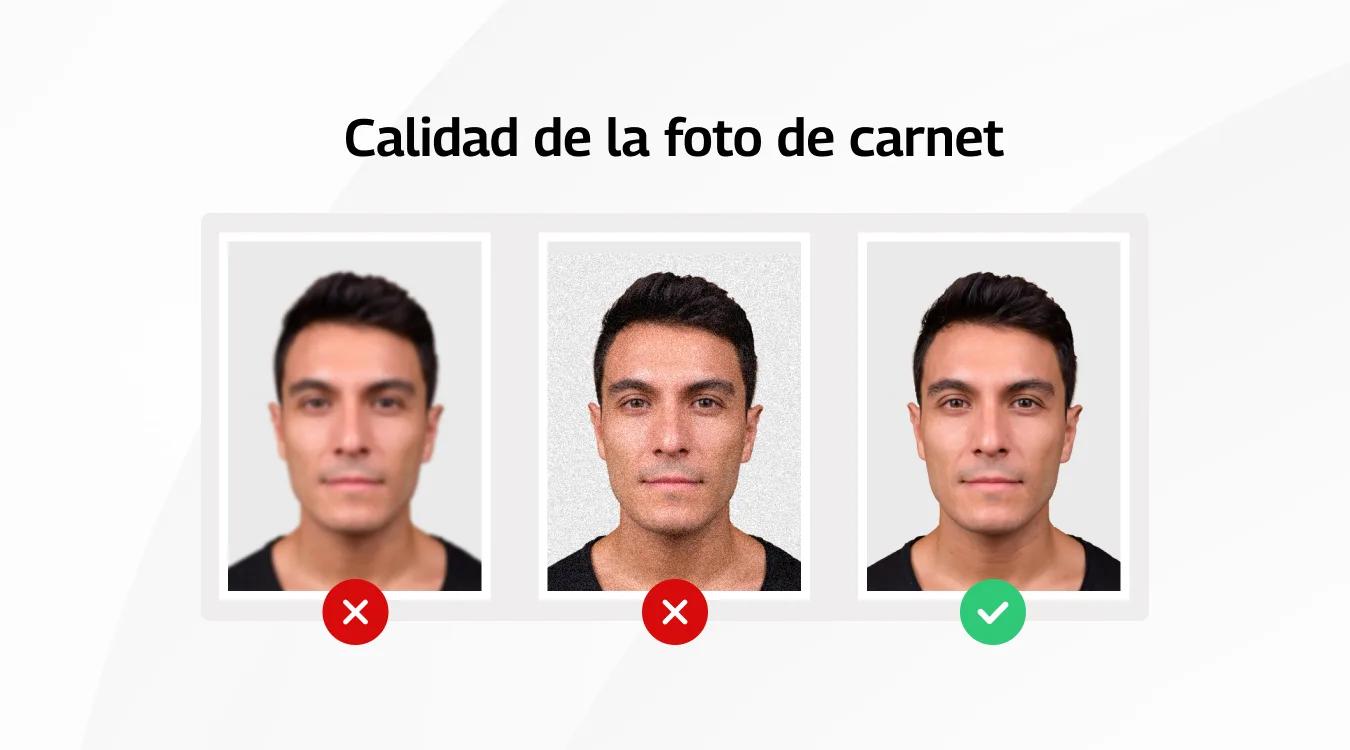 Calidad de  la foto de carnet