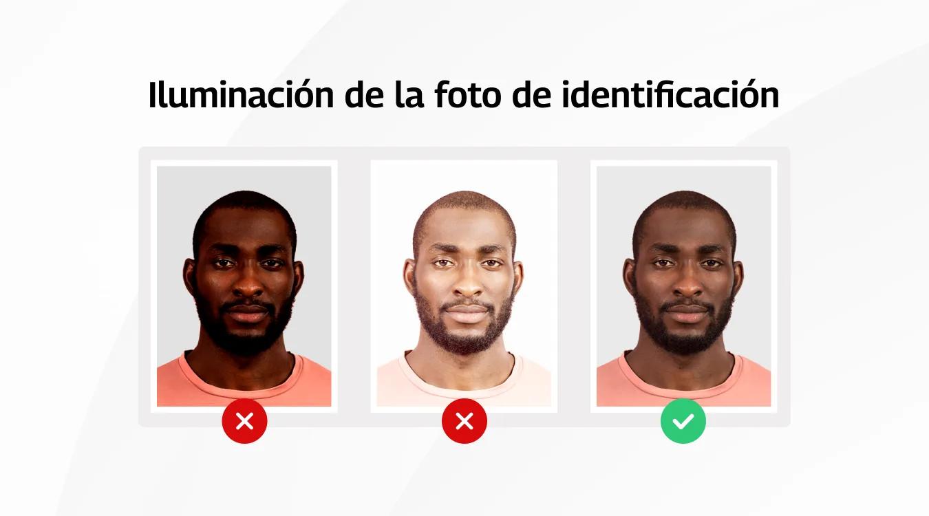 Iluminación en la foto de identificación