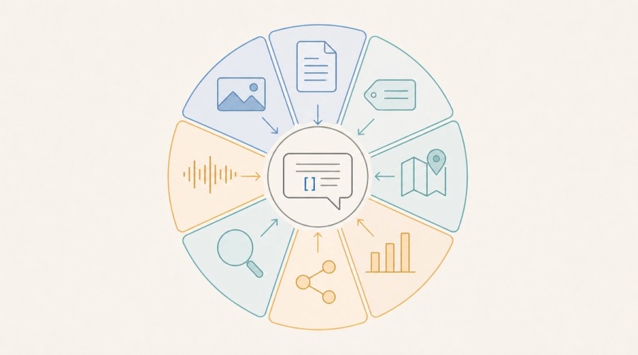 Eight readiness signals converge toward a central AI citation.