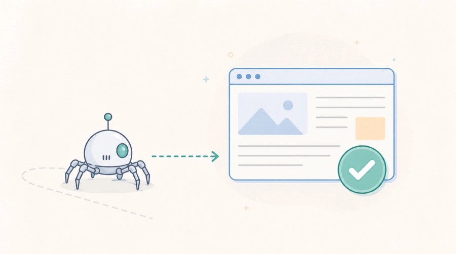 A crawler reaches a webpage that displays a successful verification check.
