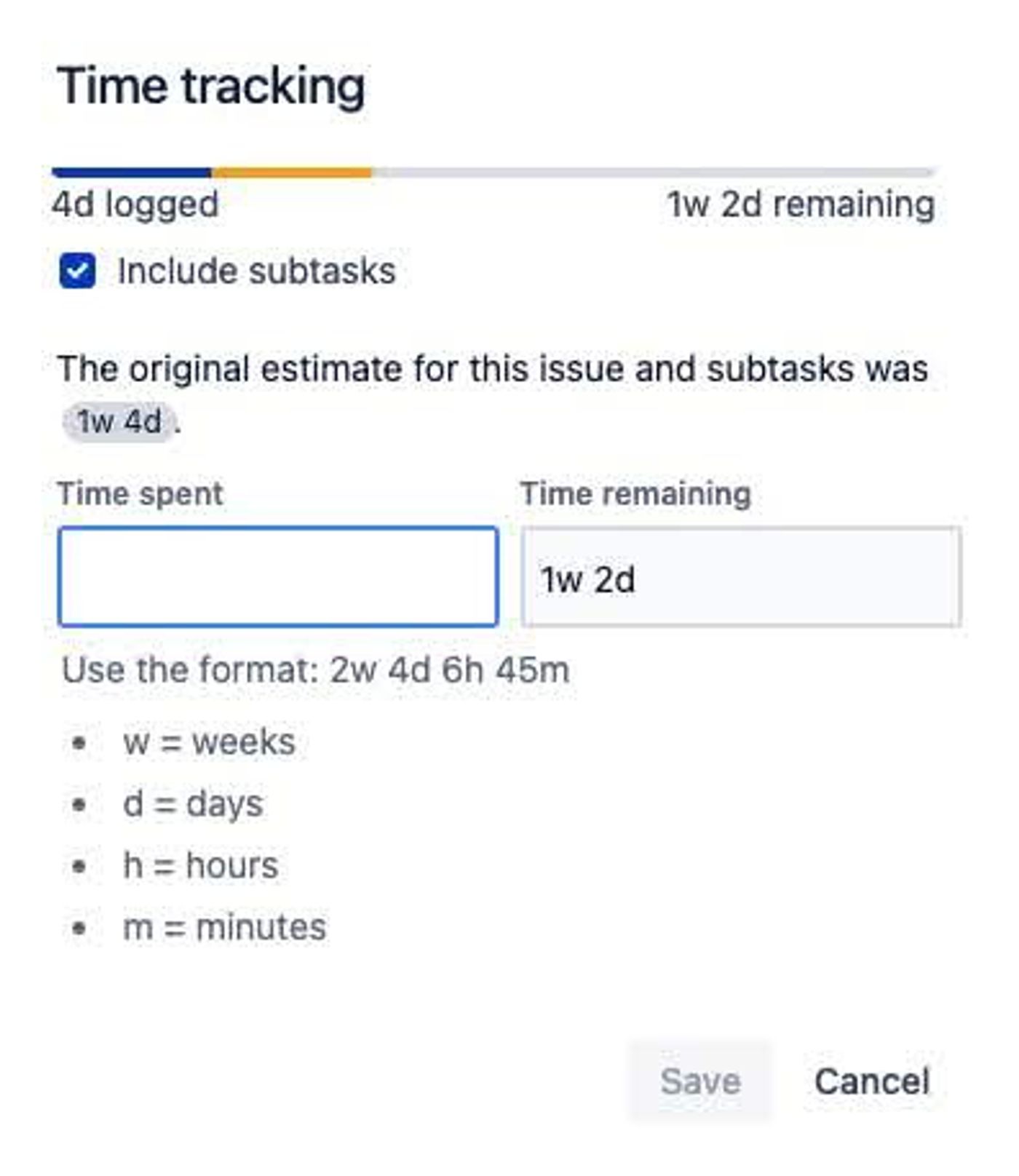 time tracking chart in jira