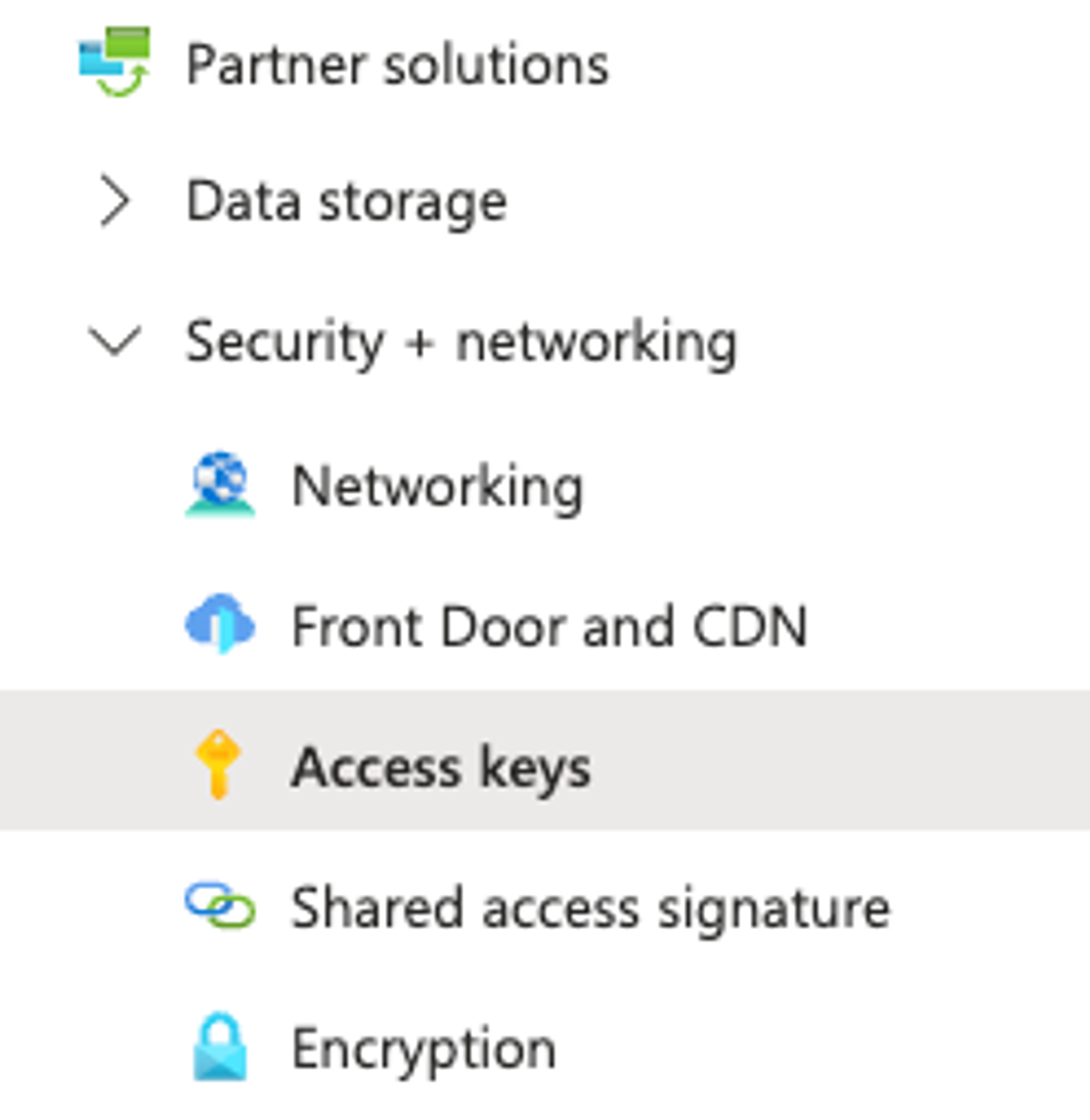 Azure access key in the azure settings.