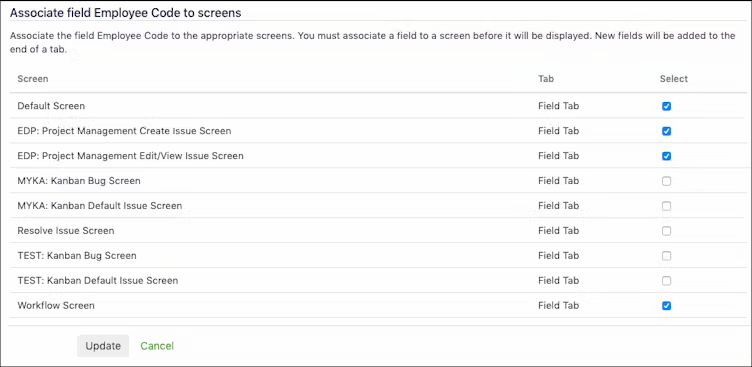 update Jira with new custom fields