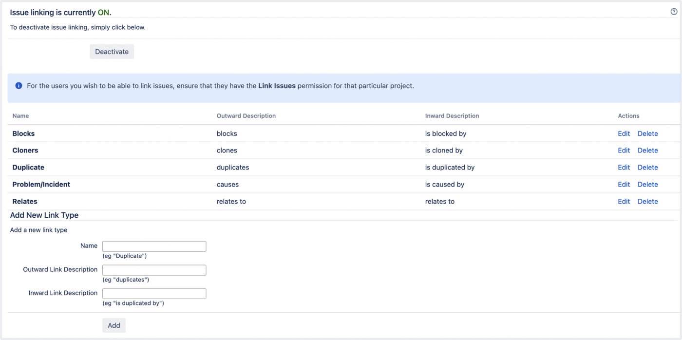 issue links in jira