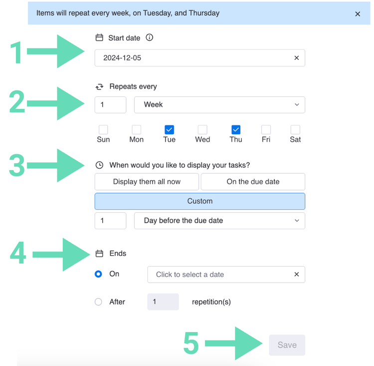 Creating recurring tasks automation icon.