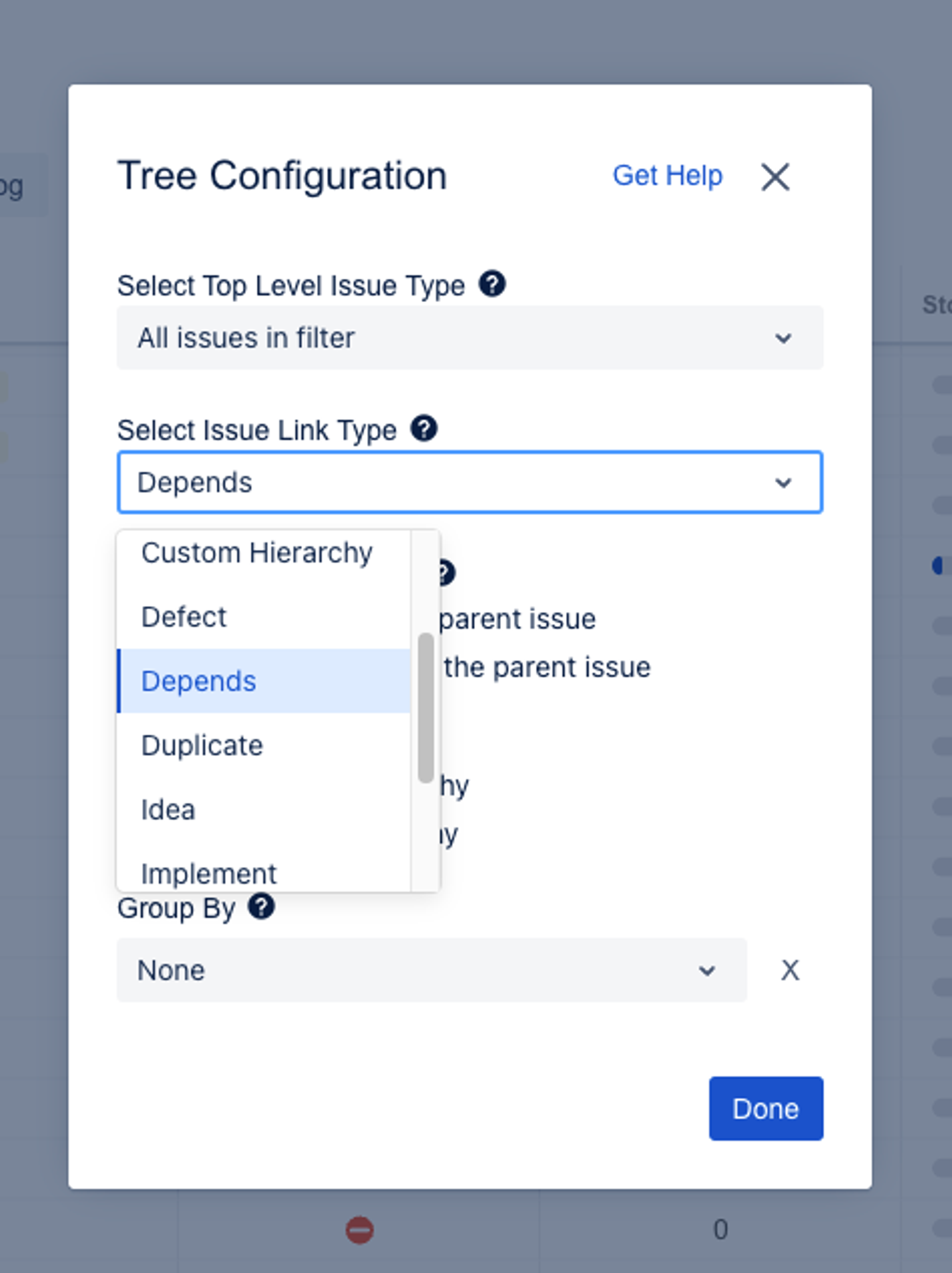 tree view configuration