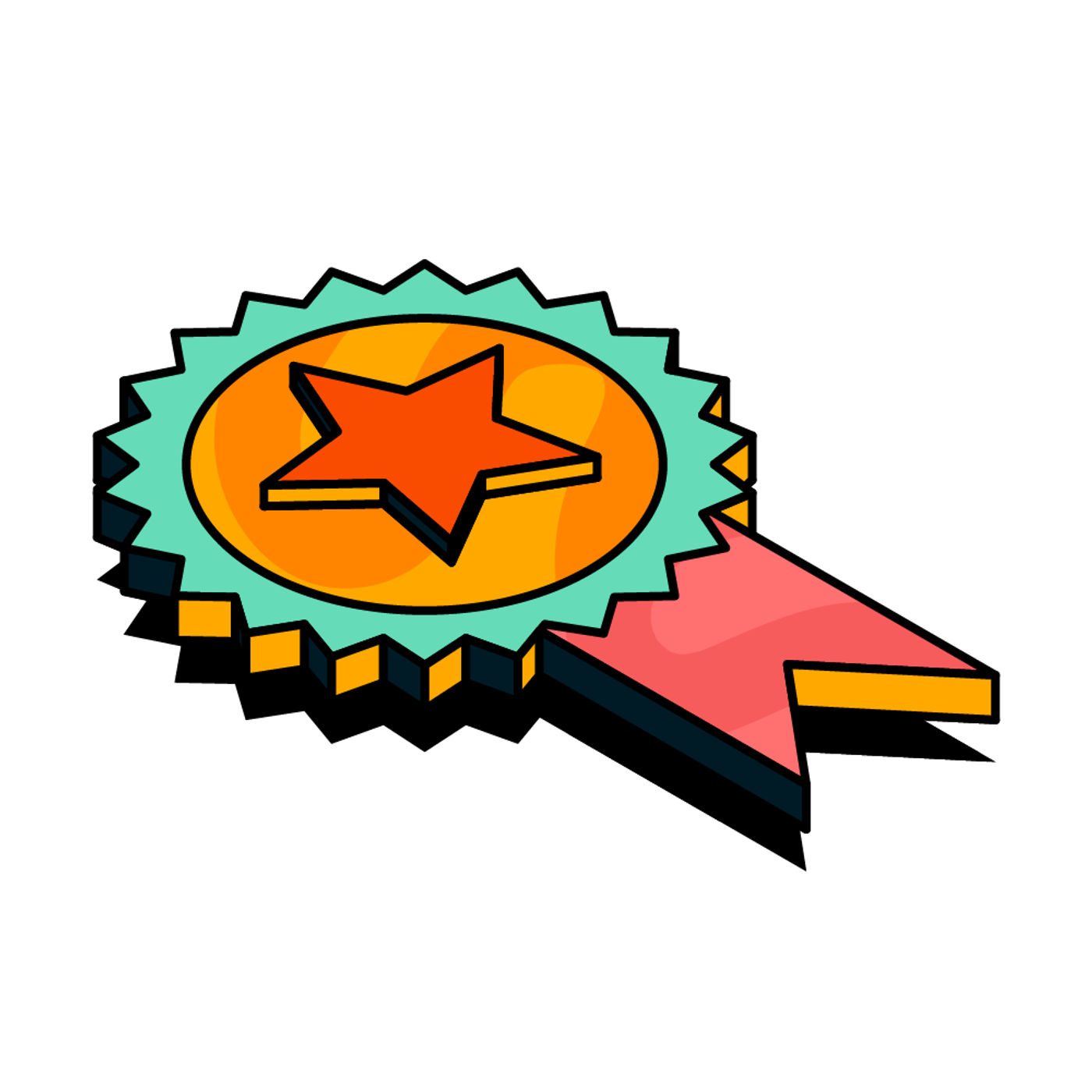 an illustrated award rosette