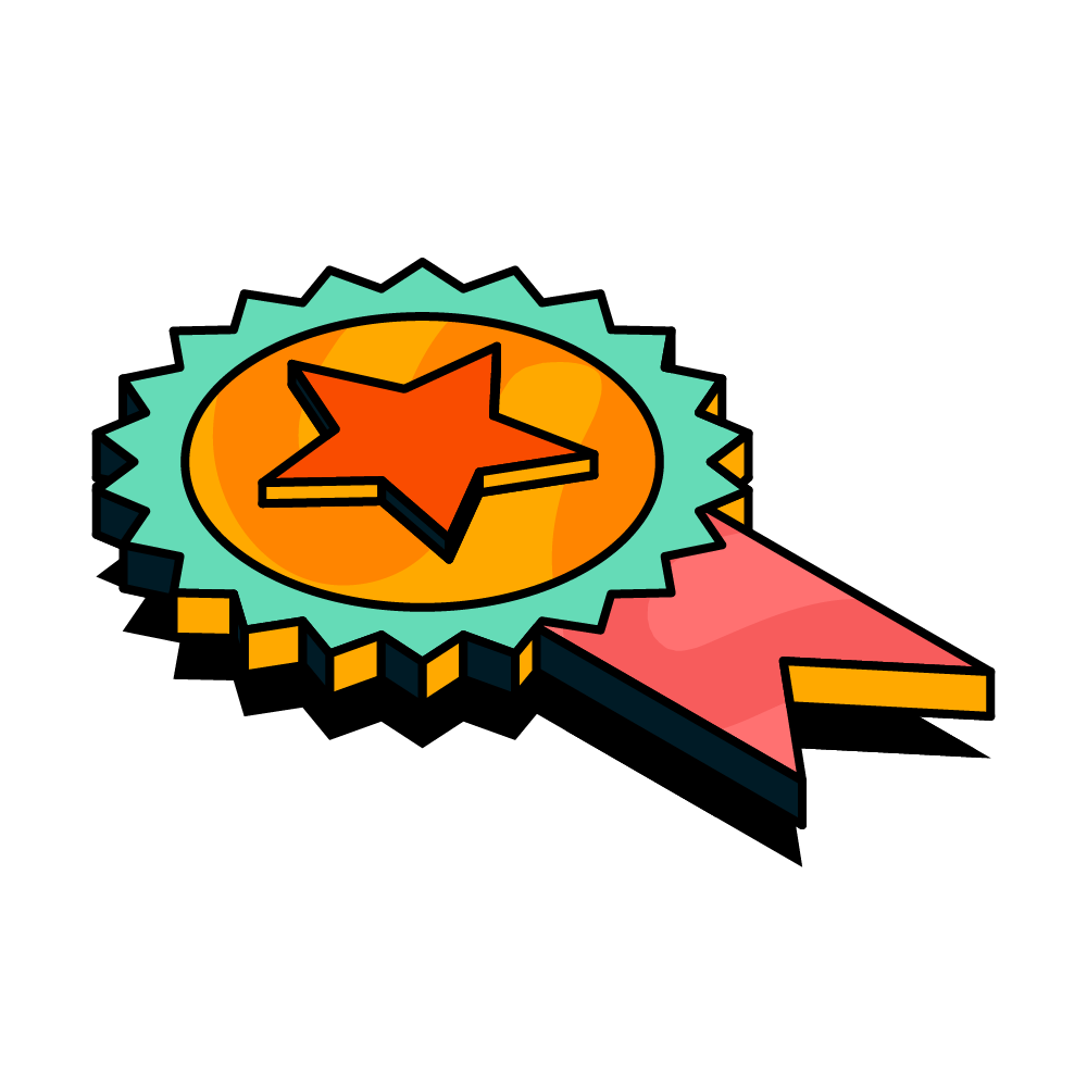 an illustrated award rosette