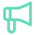 megaphone icon in mint