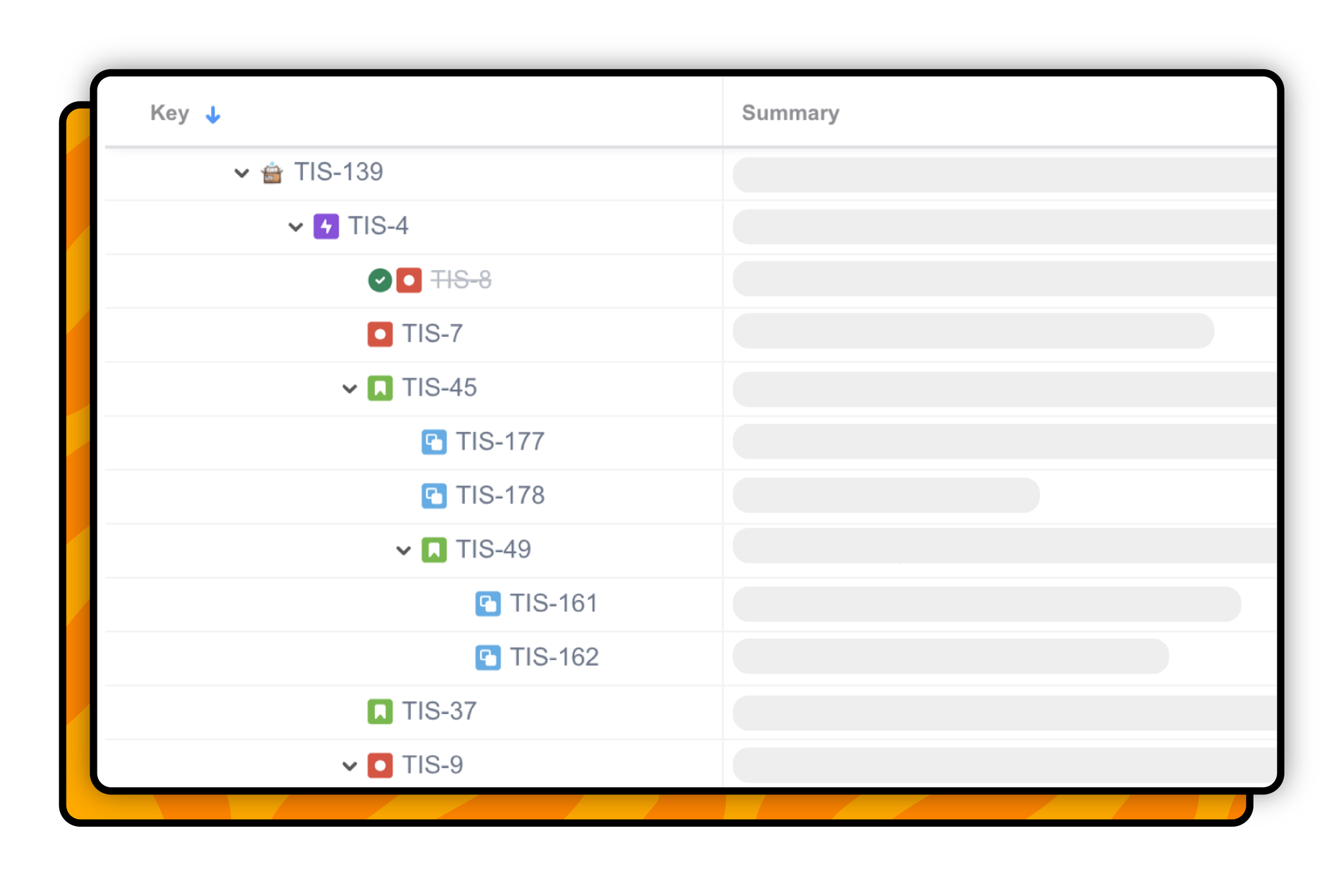 custom issue hierarchy