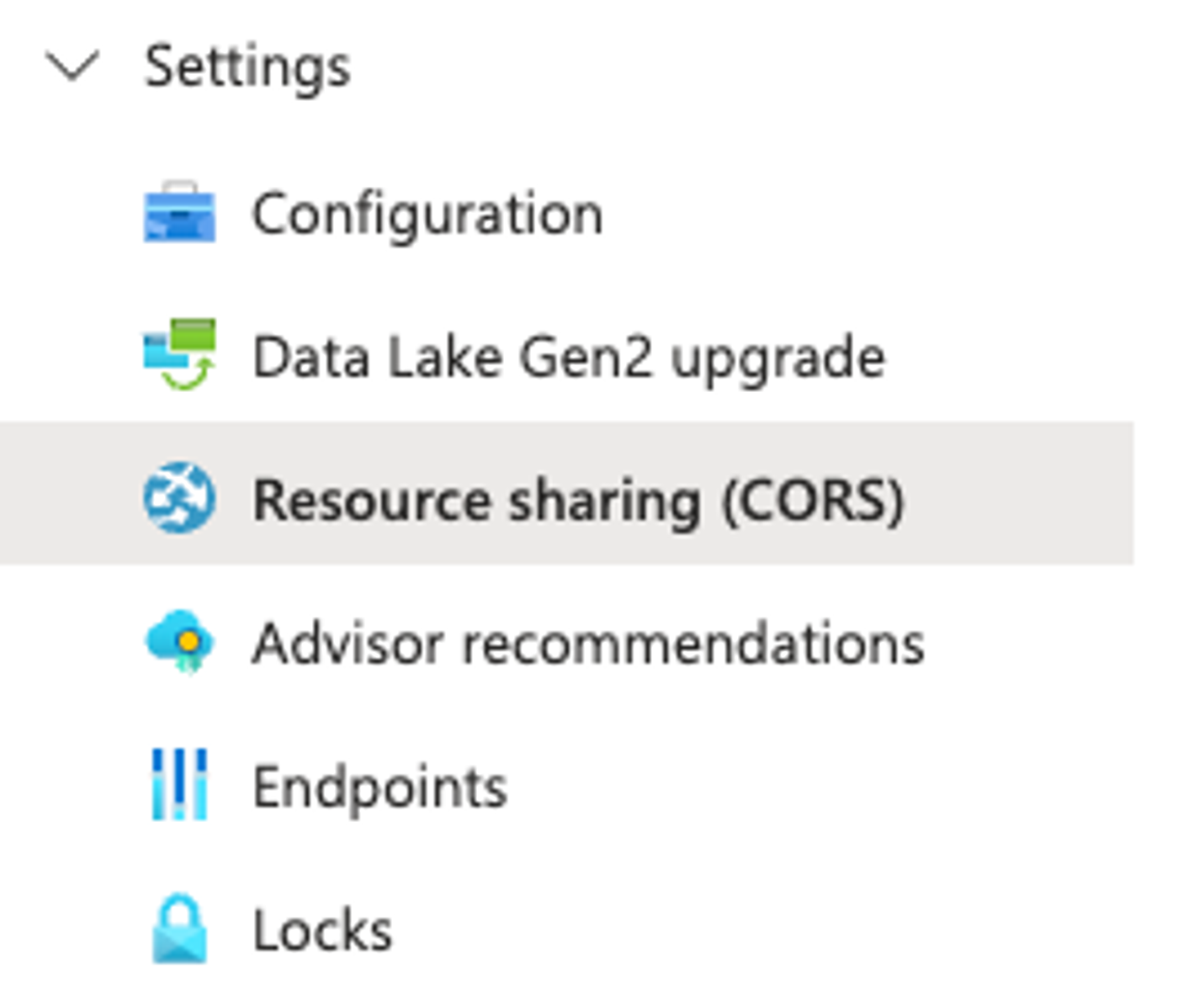 resource sharing CORS in settings