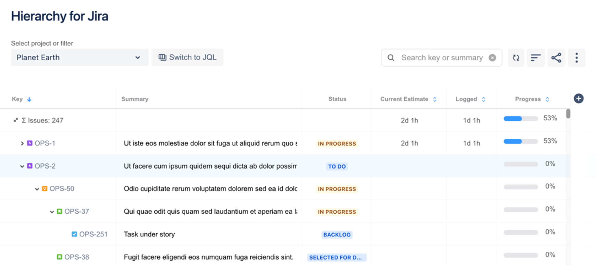 visualise your linked issues in a jira project