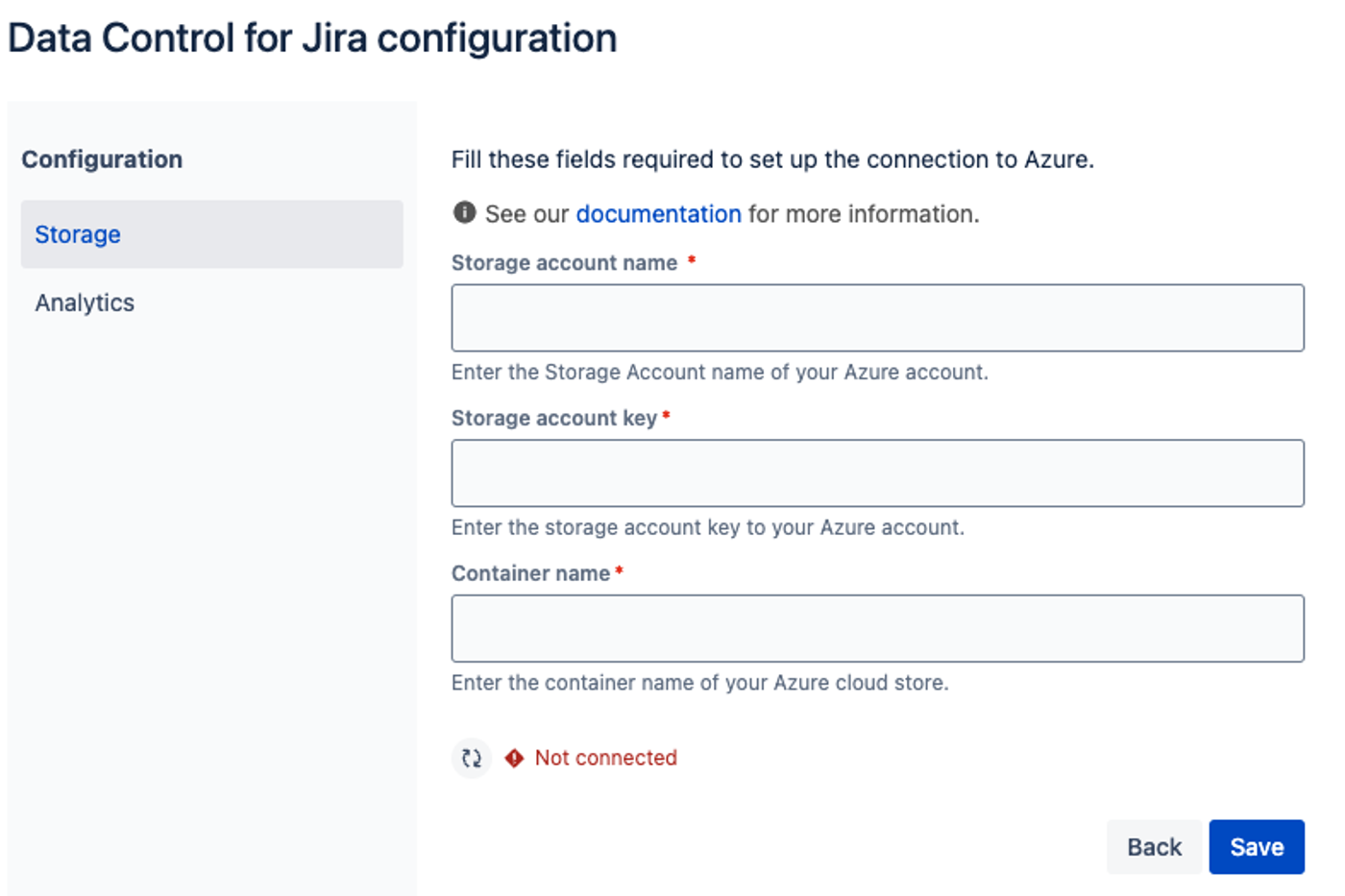 data control for jira configuration