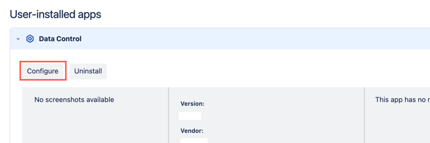 configure the app in Data Control for Jira settings