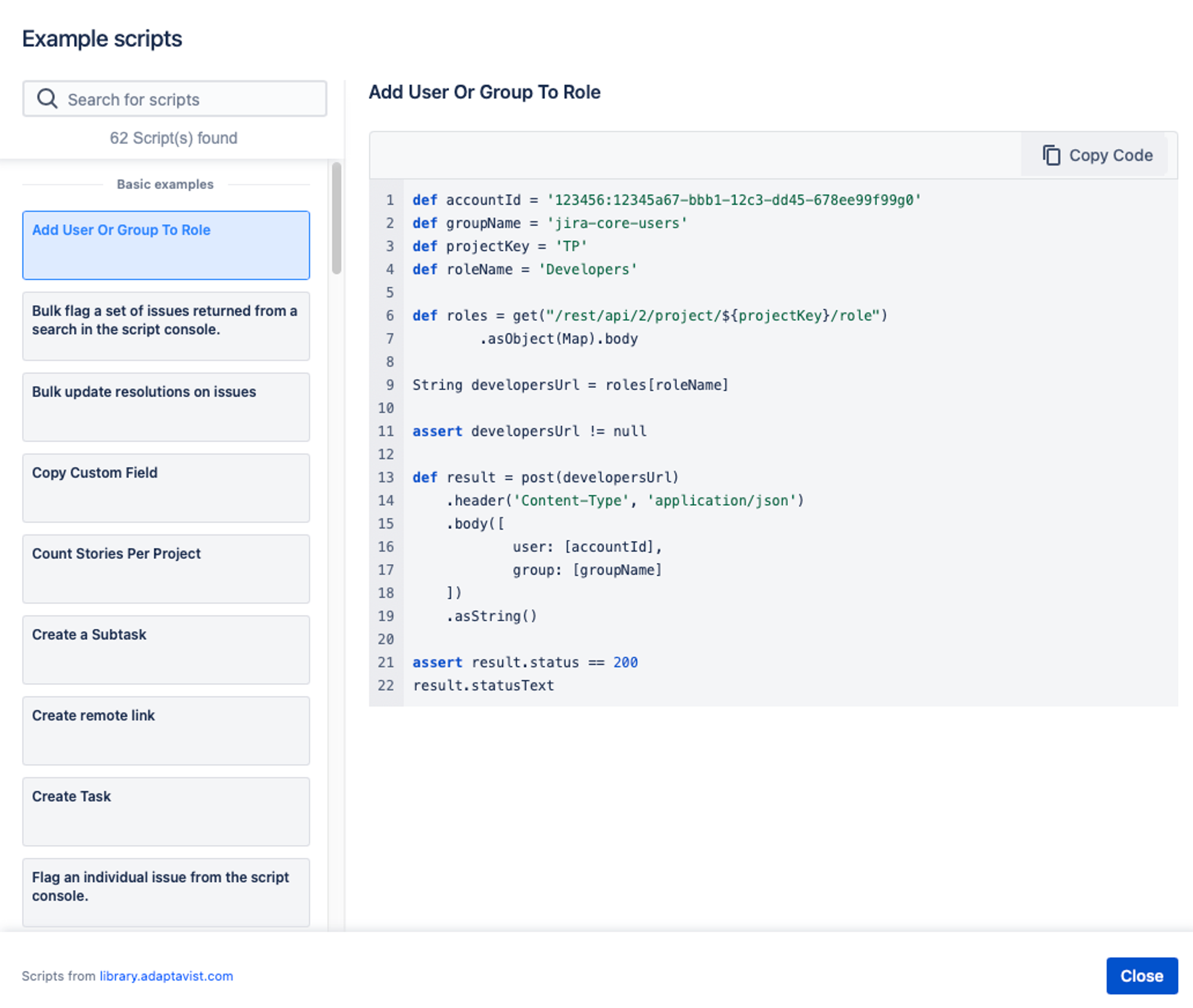 scriptrunner for jira examples scripts