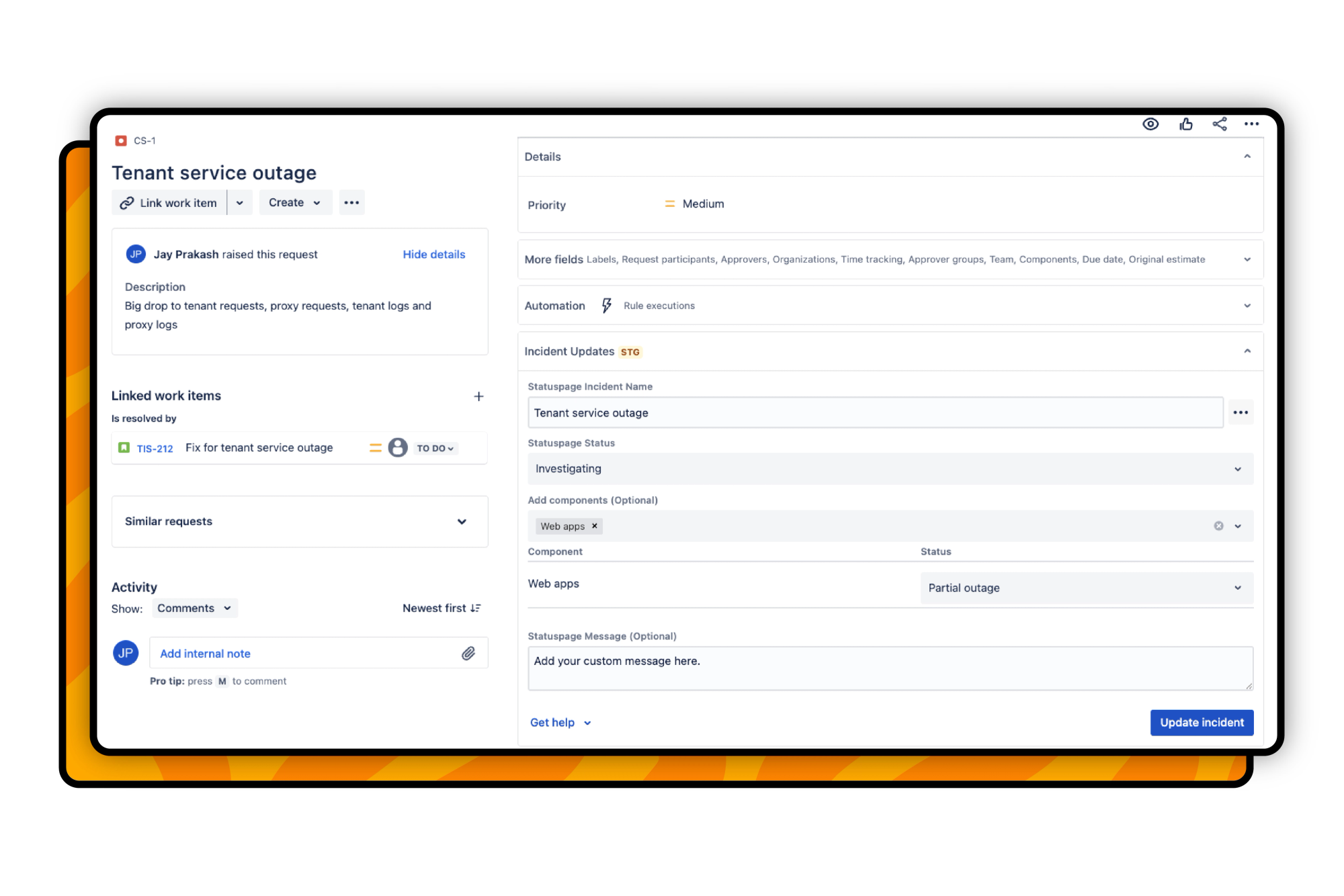 Update Statuspage incidents from the Incident Updates for Statuspage module