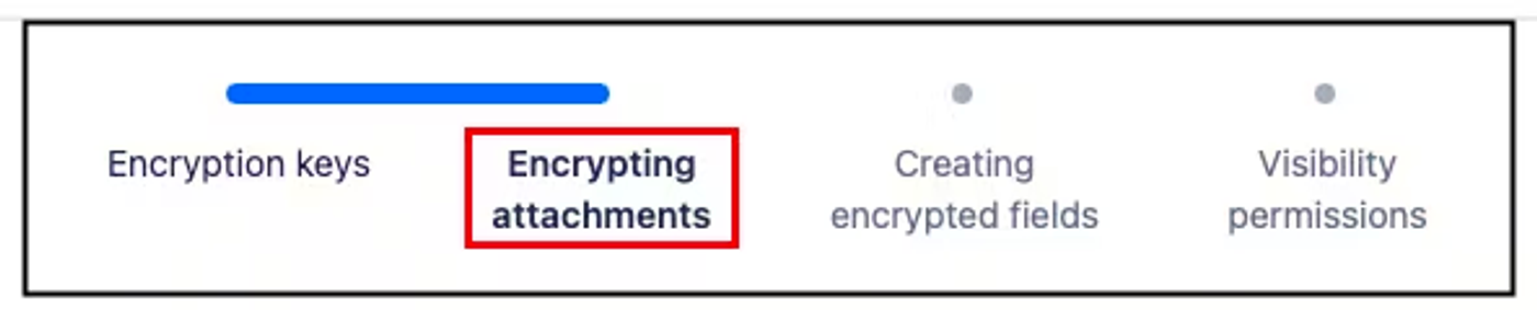 encrypting attachments button