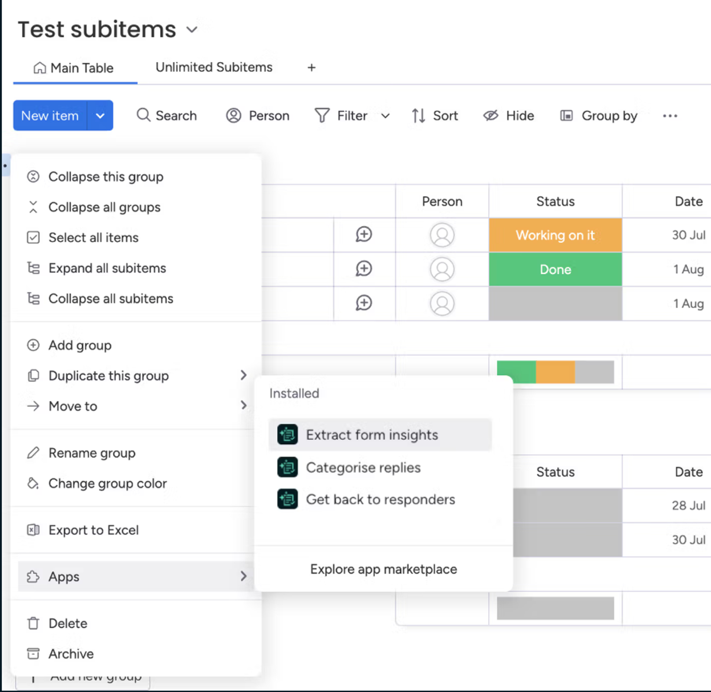 Screenshot showing step 1 of getting started with Smart Forms for monday.com.