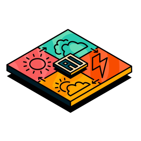 an illustration of the different stages of Tuckman's model in the Upscale style.