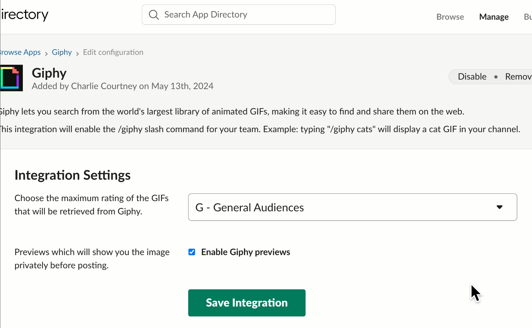 How to manage your Giphy settings in Slack