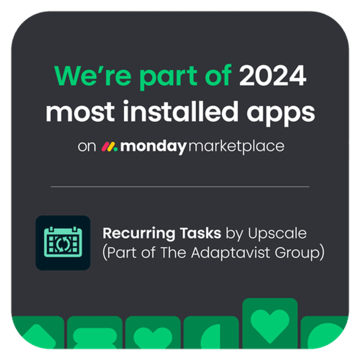 monday.com most installed apps of 2024 award badge