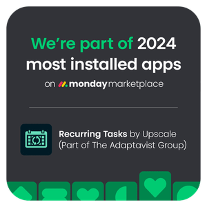 badge saying 'we're part of 2024 most installed apps on the monday.com marketplace'