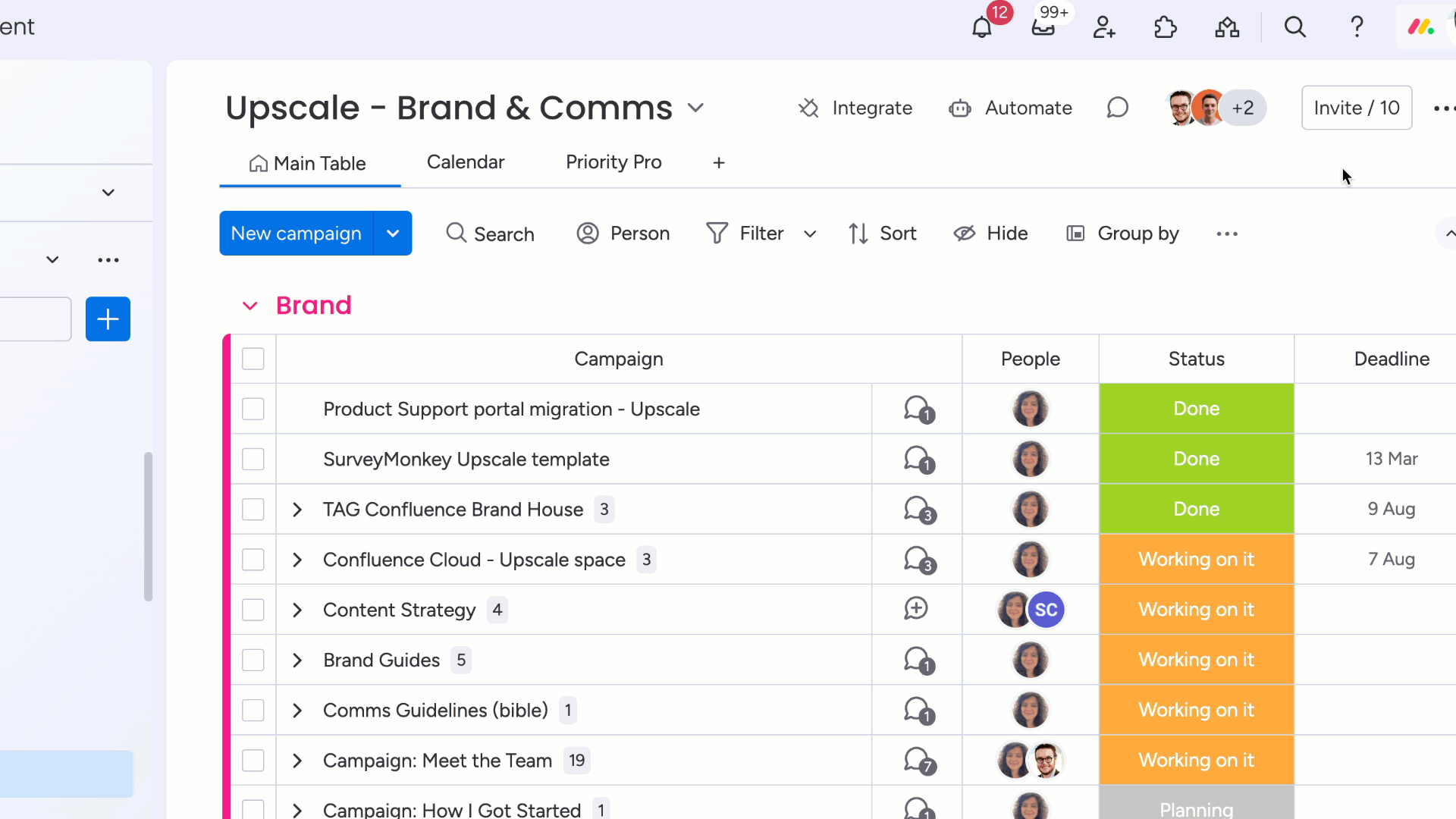 GIF showing how to see the board owner in monday.com.