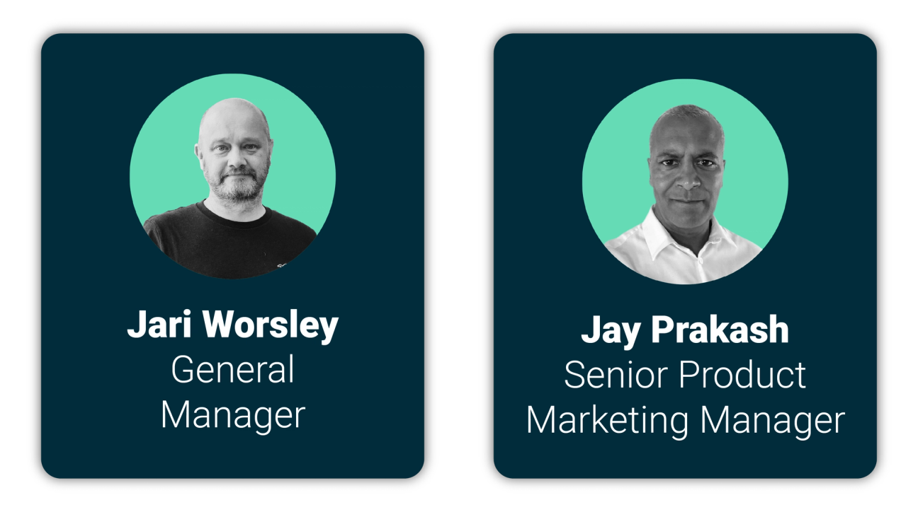 profile picture and job title for two Upscale attendees at Team '25