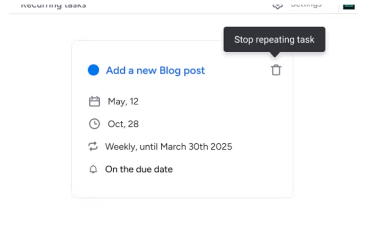 Automatic scheduling detail