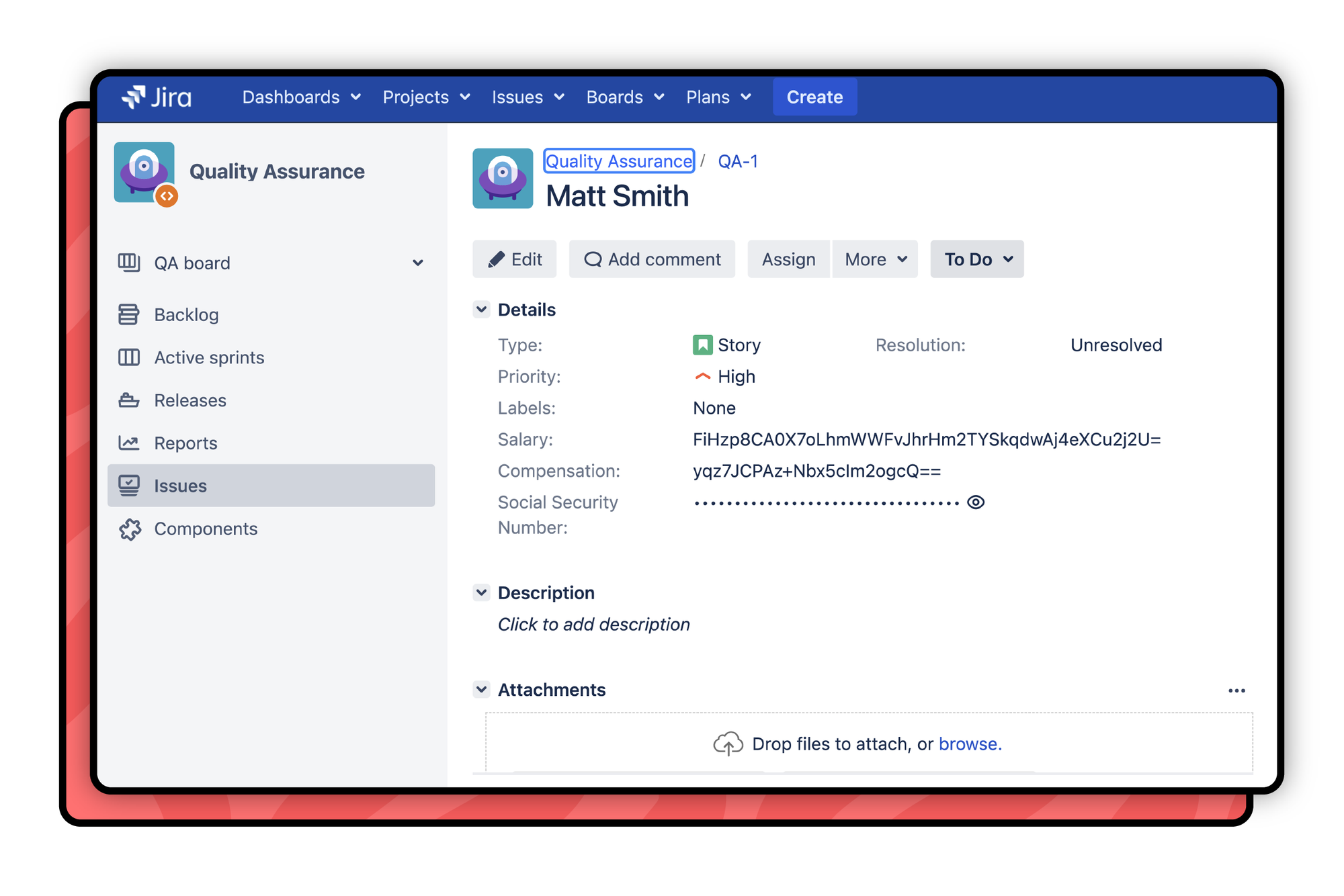 Jira issue with encryption settings