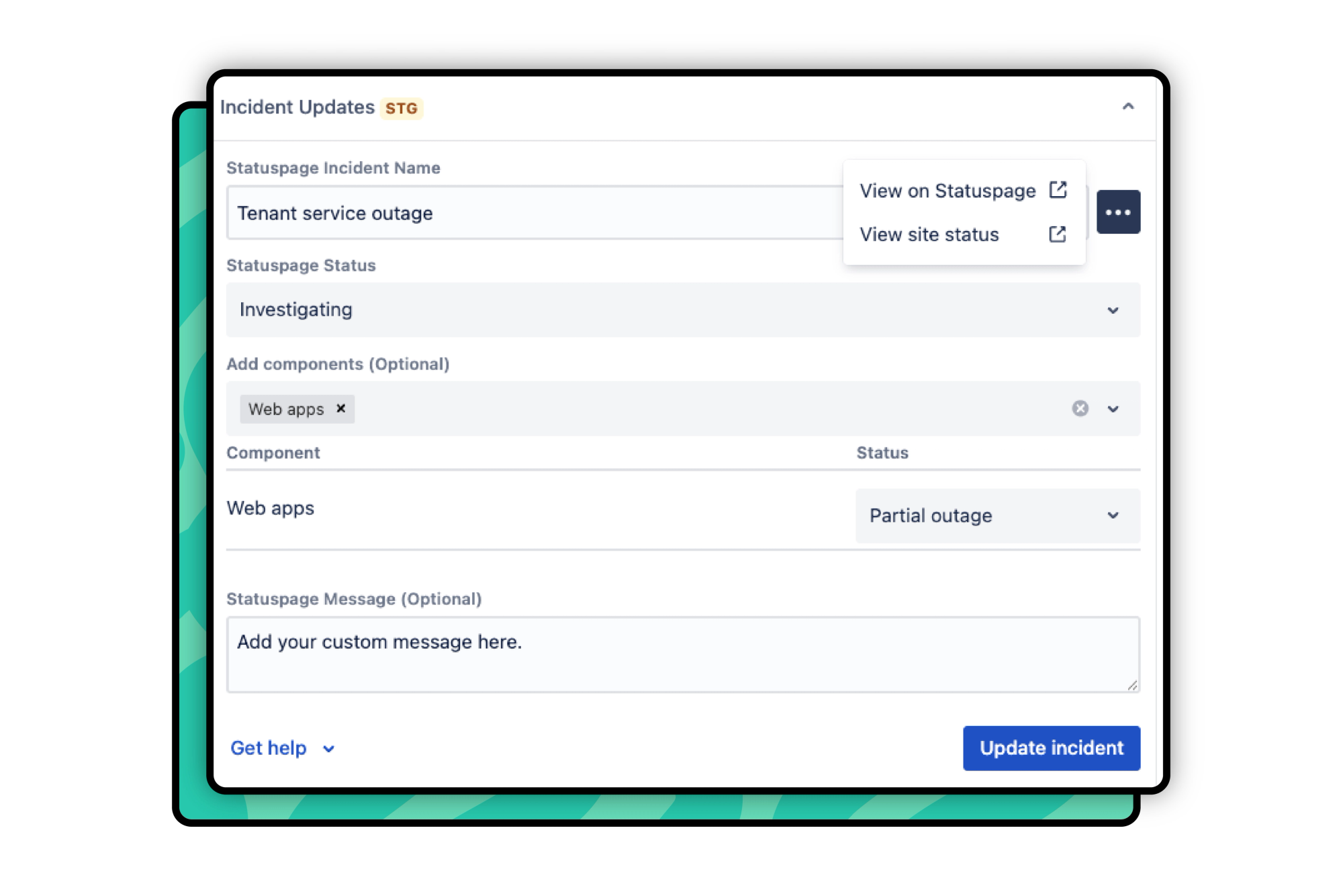 Instantly view your incidents on Statuspage