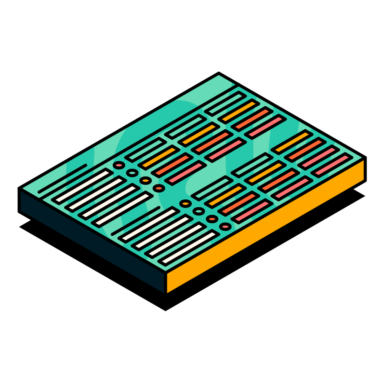 monday.com board in Upscale illustration style